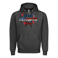 Charcoal Heather happy memorial day Zipper Hoodie - MaliasSmallBusiness
