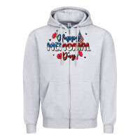 Heather Grey happy memorial day Zipper Hoodie - MaliasSmallBusiness