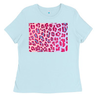 Baby Blue leopard background pink shimmer 3200x2400 Ladies Tee - AdoDesignShop