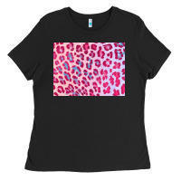 Black leopard background pink shimmer 3200x2400 Ladies Tee - AdoDesignShop