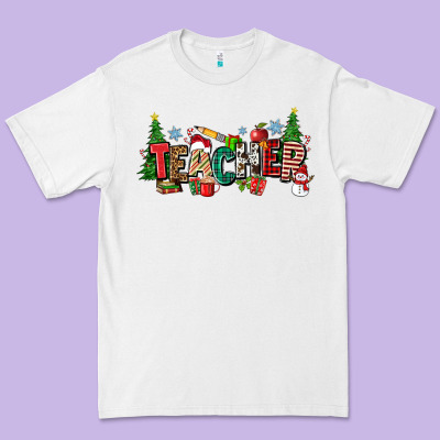 Christmas Teacher Premium Tee Designed By Zillion Design Studio