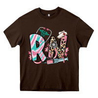 Chocolate Brown floral rn registered nurse Heavy Core Tee - RanaPortraitStore