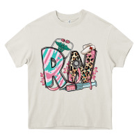 Cream floral rn registered nurse Heavy Core Tee - RanaPortraitStore