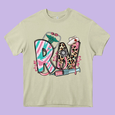 Heavy Core Tee floral rn registered nurse