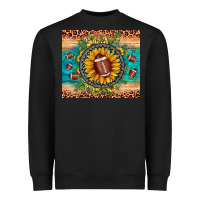 Black football leopard turquoise sunflower Heavyweight Sweatshirt - JahusDesignShop