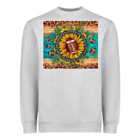 Heather Grey football leopard turquoise sunflower Heavyweight Sweatshirt - JahusDesignShop