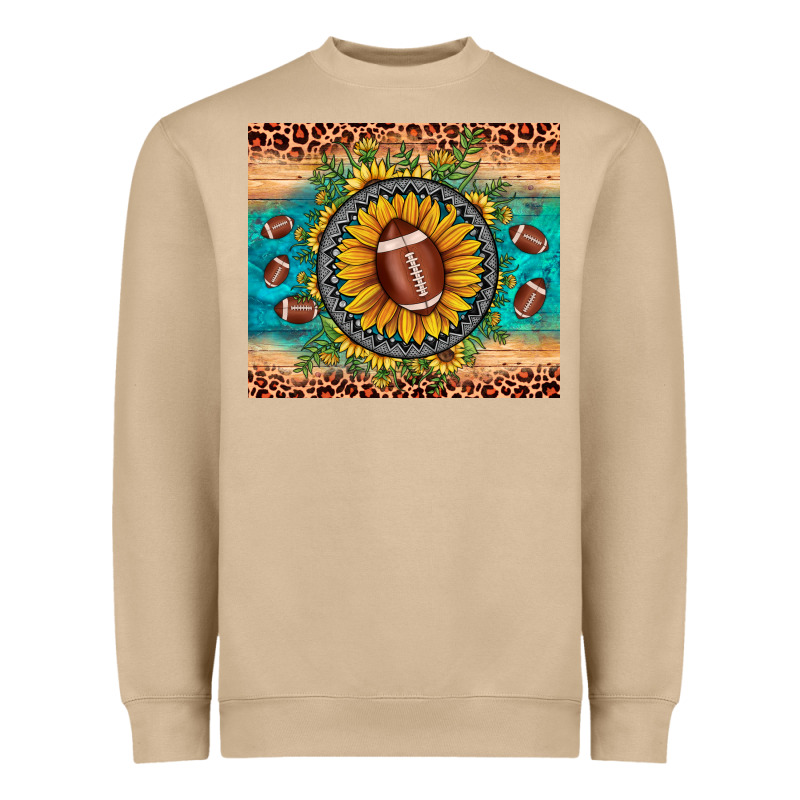 Football Leopard Turquoise Sunflower Heavyweight Sweatshirt by JahusDesignShop | Teevron