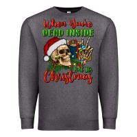 Charcoal Heather when you’re dead inside but it's christmas Premium Sweatshirt - BundleAndBundleShop