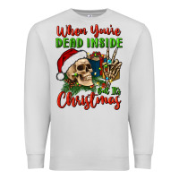 Dove Grey when you’re dead inside but it's christmas Premium Sweatshirt - BundleAndBundleShop