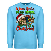 Ocean Blue when you’re dead inside but it's christmas Premium Sweatshirt - BundleAndBundleShop