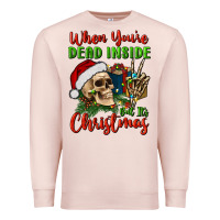 Pale Pink when you’re dead inside but it's christmas Premium Sweatshirt - BundleAndBundleShop