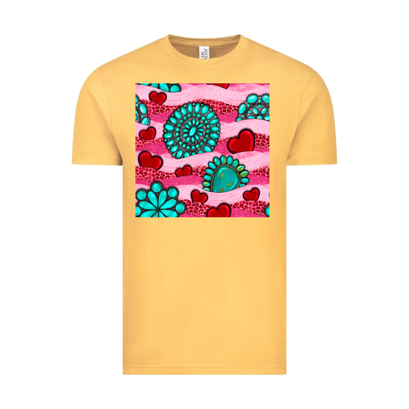 Valentines Day Turquoise Gemstone  And Hearts Vintage Tee by BundleAndBundleShop | Teevron