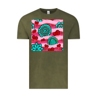 Vintage Olive valentines day turquoise gemstone  and hearts Vintage Tee - BundleAndBundleShop