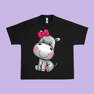 Cute Hippopotamus Urban Heavy Tee Designed By Adodesignshop