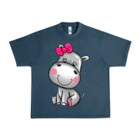 Midnight Navy cute hippopotamus Urban Heavy Tee - AdoDesignShop