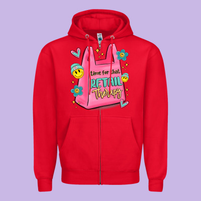 Time For That Retail Therapy Zipper Hoodie Designed By Maliassmallbusiness