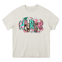 Floral Nurse Heavy Core Tee | Teevron
