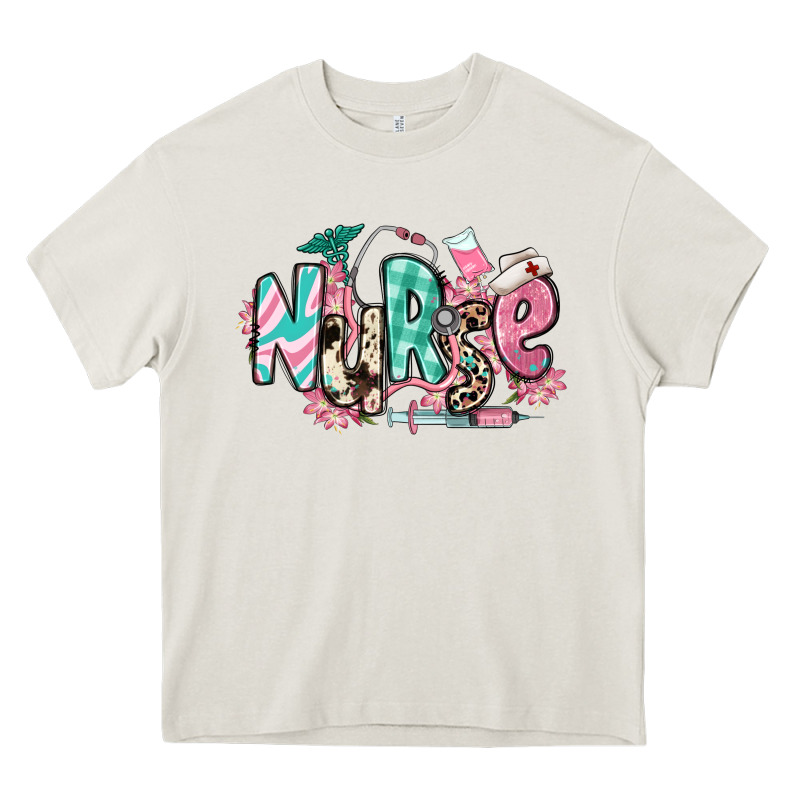 Floral Nurse Heavy Core Tee by RanaPortraitStore | Teevron