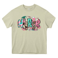 Mossy floral nurse Heavy Core Tee - RanaPortraitStore