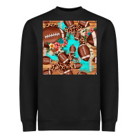 Black football leopard cowhide seamless pattern Heavyweight Sweatshirt - JahusDesignShop