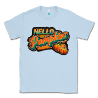 Dusty Blue hello pumpkin black Classic Tee - JahusDesignShop