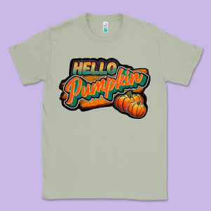 Hello Pumpkin Black Classic Tee Designed By Jahusdesignshop