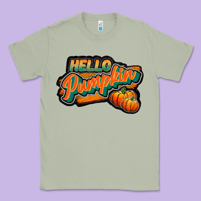 Hello Pumpkin Black Classic Tee Designed By Jahusdesignshop