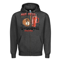 Charcoal Heather hot mess always stressed baseball mama stanley cup Zipper Hoodie - MaliasSmallBusiness