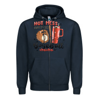 Navy hot mess always stressed baseball mama stanley cup Zipper Hoodie - MaliasSmallBusiness