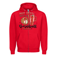 Red hot mess always stressed baseball mama stanley cup Zipper Hoodie - MaliasSmallBusiness