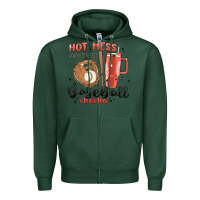 Sports Green hot mess always stressed baseball mama stanley cup Zipper Hoodie - MaliasSmallBusiness