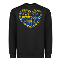 Black down syndrome awareness heart Heavyweight Sweatshirt - Artiststas