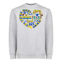 Heather Grey down syndrome awareness heart Heavyweight Sweatshirt - Artiststas