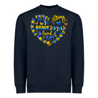 Navy down syndrome awareness heart Heavyweight Sweatshirt - Artiststas
