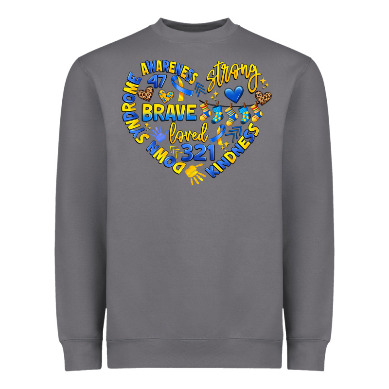 Down Syndrome Awareness Heart Heavyweight Sweatshirt by Artiststas | Teevron