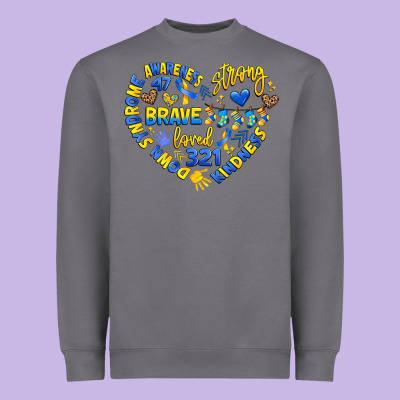 Down Syndrome Awareness Heart Heavyweight Sweatshirt Designed By Artiststas