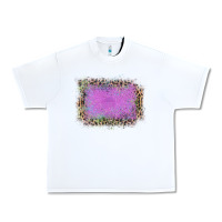 White Old Leopard Purple Glitter Frame Urban Heavy Tee - Bettercallsaul