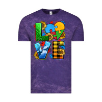 Cloud Purple love with heart sunflower Vintage Tee - AdoDesignShop