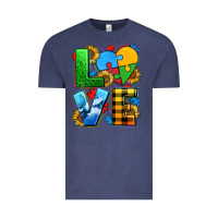 Vintage Denim love with heart sunflower Vintage Tee - AdoDesignShop