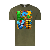 Vintage Olive love with heart sunflower Vintage Tee - AdoDesignShop