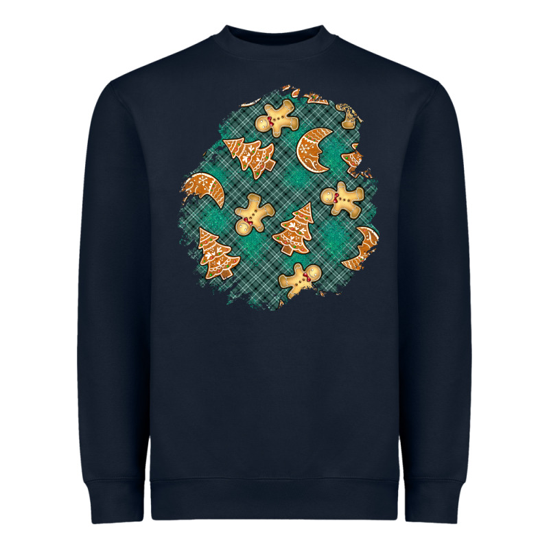 Christmas Gingerbread Cookies Patch Heavyweight Sweatshirt by BundleAndBundleShop | Teevron