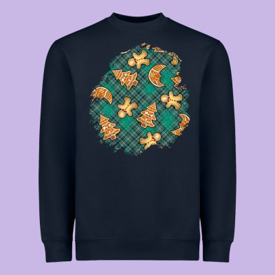 Christmas Gingerbread Cookies Patch Heavyweight Sweatshirt Designed By Bundleandbundleshop