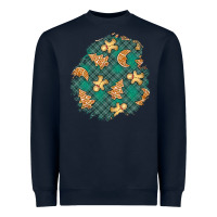 Navy christmas gingerbread cookies patch Heavyweight Sweatshirt - BundleAndBundleShop