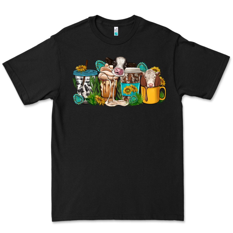 Western Cow Coffee Cup Premium Tee by texasbilliewilder | Teevron