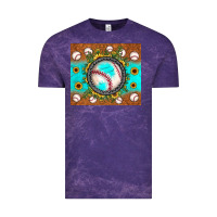 Cloud Purple baseball turquoise sunflower Vintage Tee - JahusDesignShop