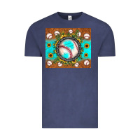 Vintage Denim baseball turquoise sunflower Vintage Tee - JahusDesignShop