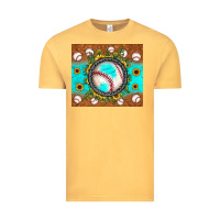 Vintage Mustard baseball turquoise sunflower Vintage Tee - JahusDesignShop