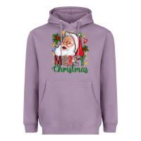 Lavender Merry Christmas With Santa Heavyweight Hoodie - BundleAndBundleShop