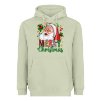 Matcha Merry Christmas With Santa Heavyweight Hoodie - BundleAndBundleShop