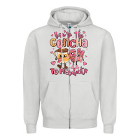 Dove Grey youre the concha to my cafecito mexican pan dulce Zipper Hoodie - MaliasSmallBusiness